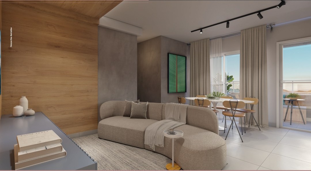 Living do apartamento de 3 quartos do Essenza Home Riva