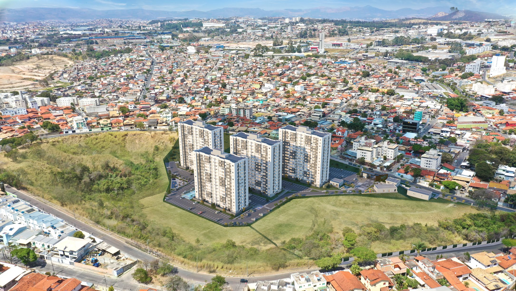 Vista aérea do Arbore Residencial em Contagem