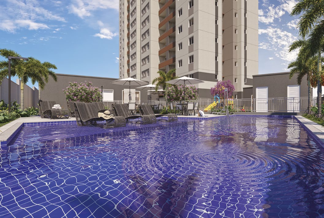 Piscina para adultos com deck molhado do Priori Residence