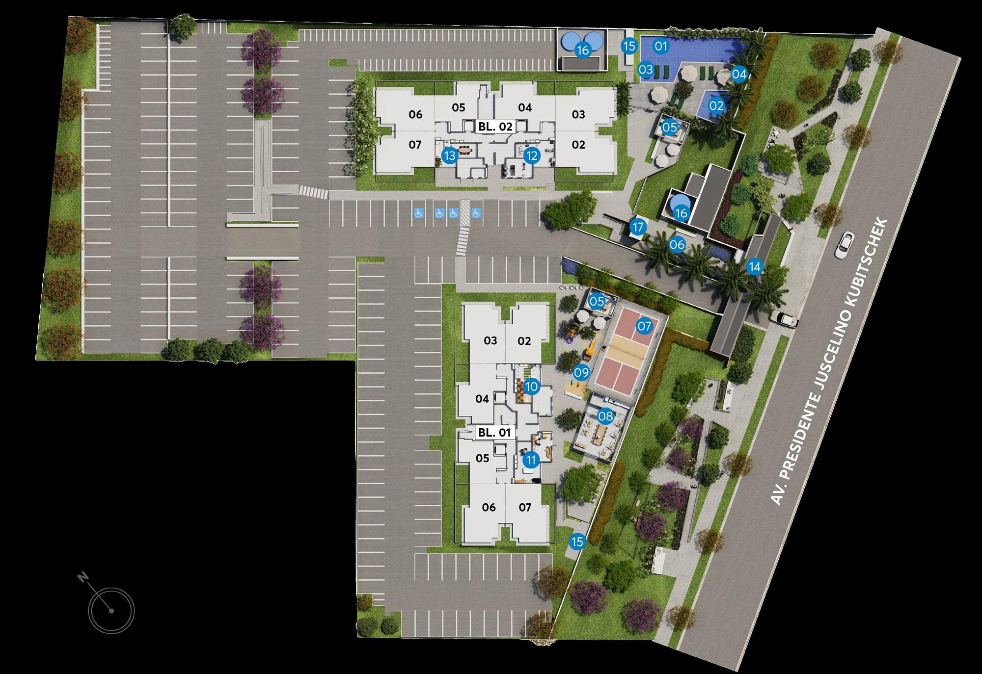 Implantação geral do Vibes Residence