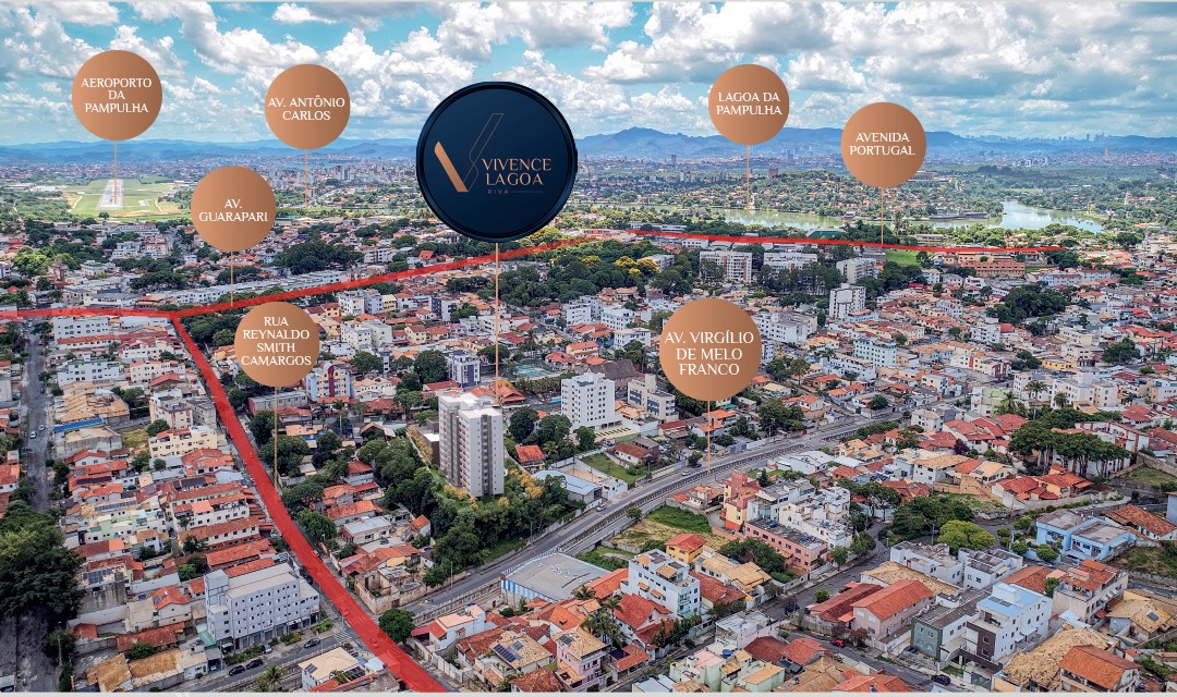 Localização do Vivence Lagoa Riva na região da Pampulha